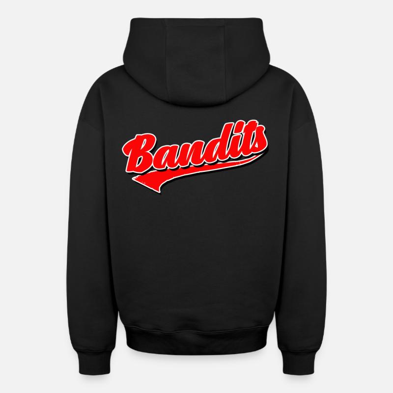 Bandits - Sweat à capuche unisexe zippé oversize épais SPREAD - noir