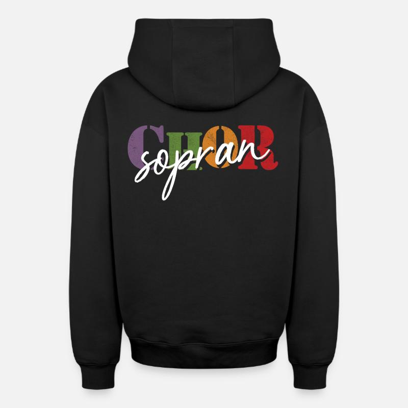 Soprano de chœur - Sweat à capuche unisexe zippé oversize épais SPREAD - noir