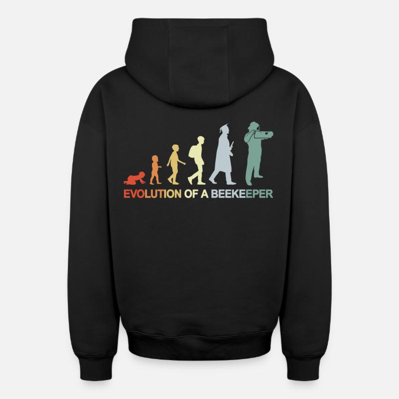 Beekeeper Evolution - Oversized Heavyweight Unisex Zip Hoodie - black