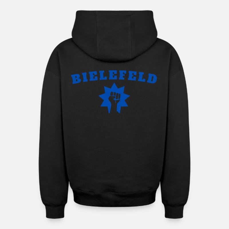 Bielefeld - Sweat à capuche unisexe zippé oversize épais SPREAD - noir