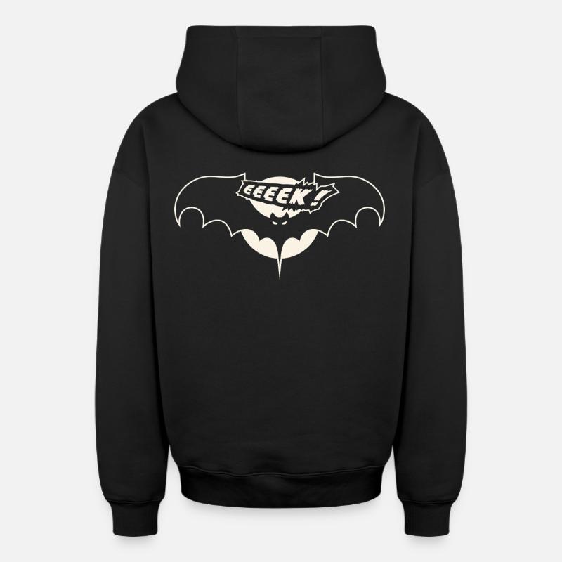Chauve-souris - Sweat à capuche unisexe zippé oversize épais SPREAD - noir