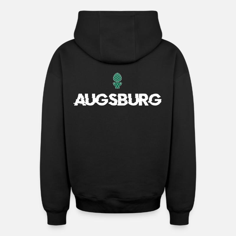 Augsbourg Augsbourg - Sweat à capuche unisexe zippé oversize épais SPREAD - noir