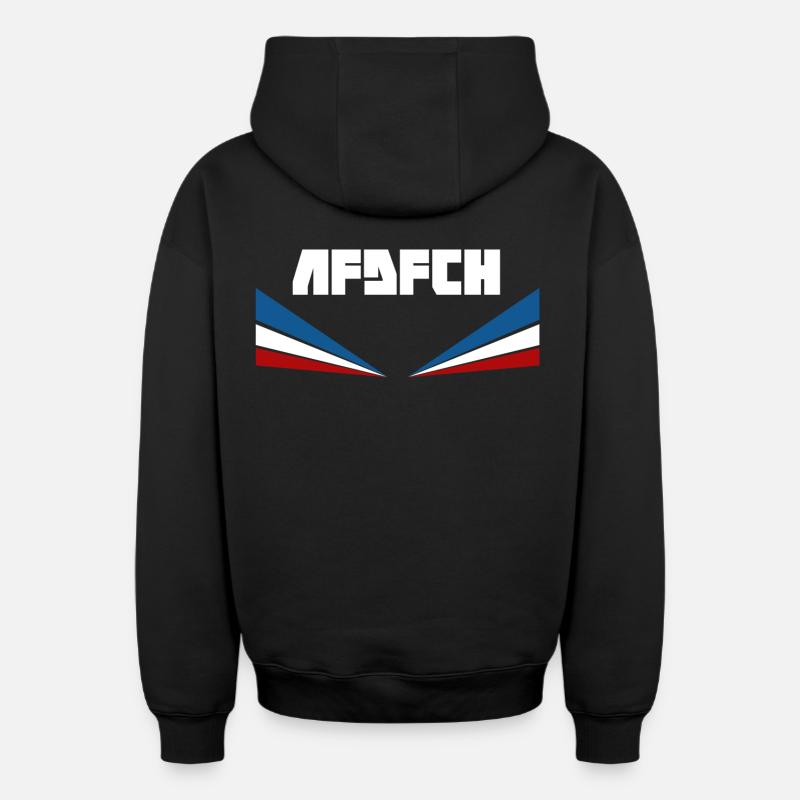 AFDFCH Rostock - Sweat à capuche unisexe zippé oversize épais SPREAD - noir