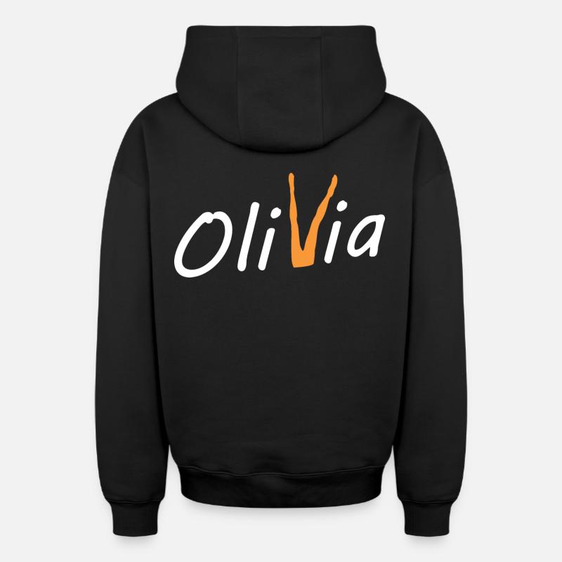Olivia Bein - Sweat à capuche unisexe zippé oversize épais SPREAD - noir