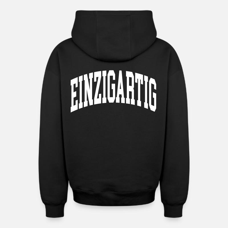 Unique - Sweat à capuche unisexe zippé oversize épais SPREAD - noir
