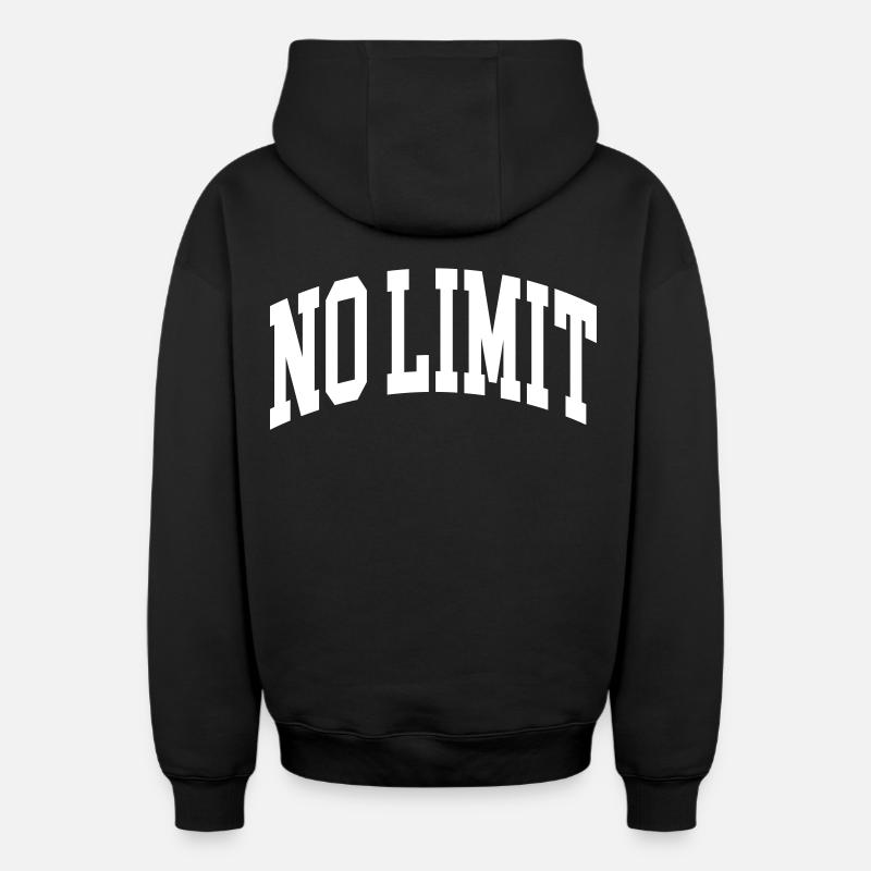 pas de limite - Sweat à capuche unisexe zippé oversize épais SPREAD - noir