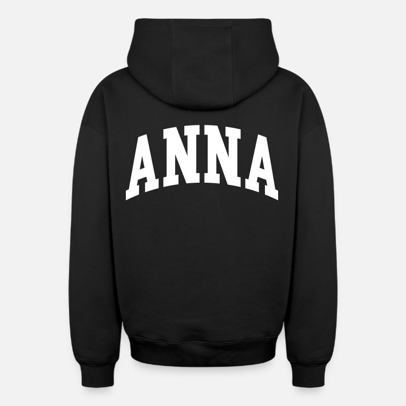 Anna - Sweat à capuche unisexe zippé oversize épais SPREAD - noir