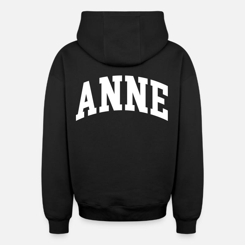 Anne - Sweat à capuche unisexe zippé oversize épais SPREAD - noir
