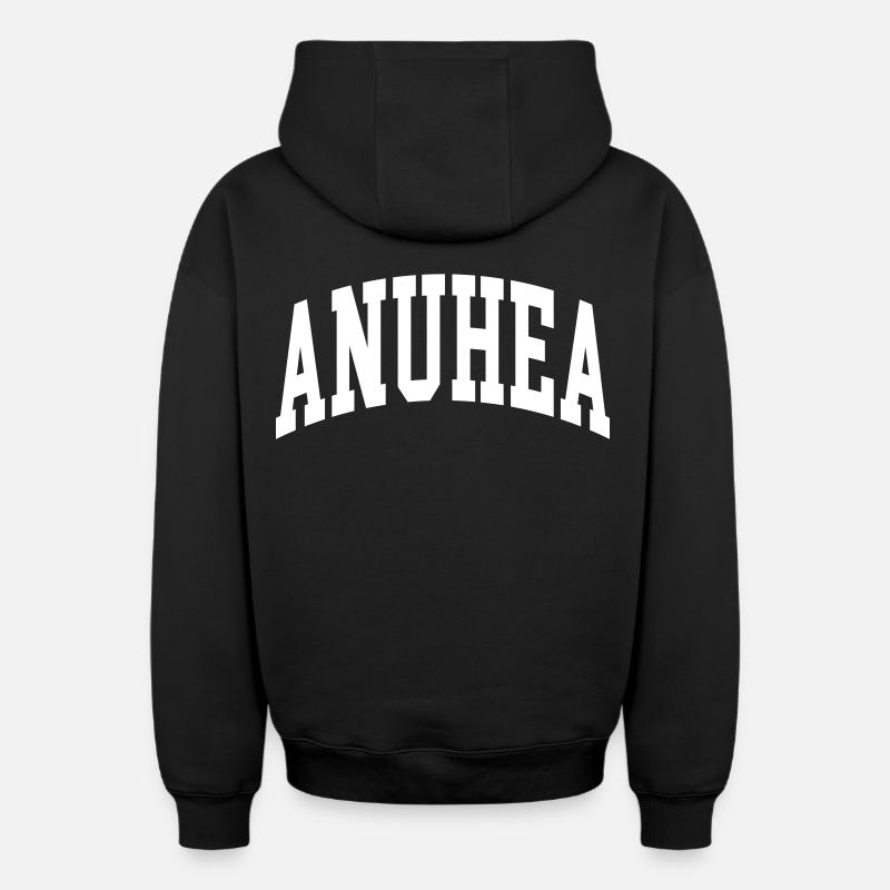 Anuhea - Sweat à capuche unisexe zippé oversize épais SPREAD - noir