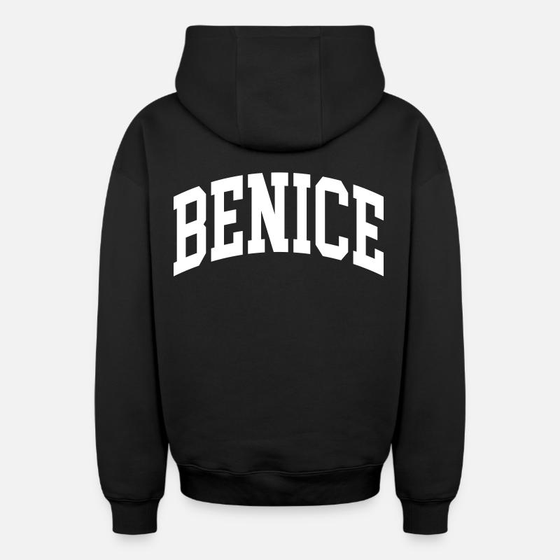 Benice - Sweat à capuche unisexe zippé oversize épais SPREAD - noir