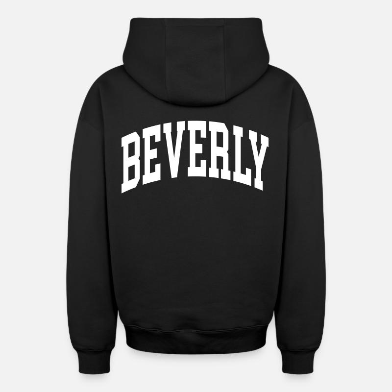 Beverly - Sweat à capuche unisexe zippé oversize épais SPREAD - noir