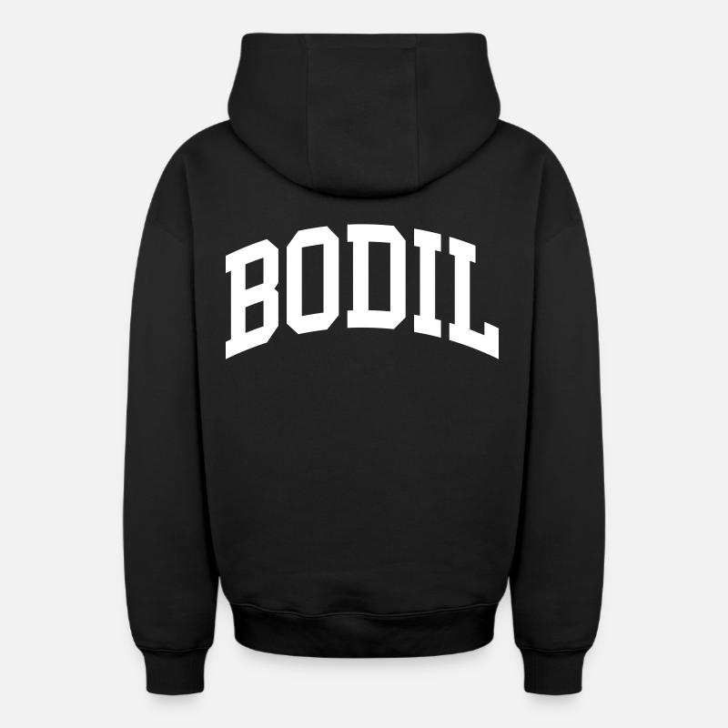 Bodil - Sweat à capuche unisexe zippé oversize épais SPREAD - noir