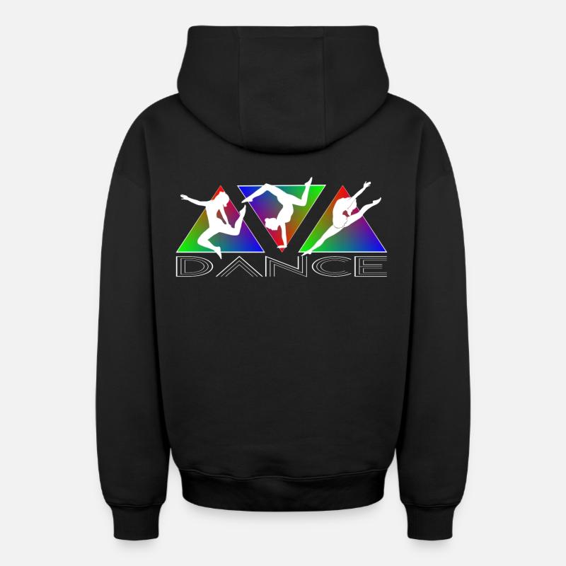 Danser - Sweat à capuche unisexe zippé oversize épais SPREAD - noir