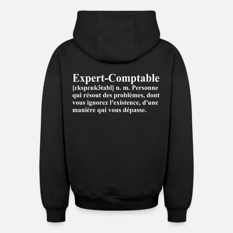 Expert-Comptable Définition - Sweat à capuche unisexe zippé oversize épais SPREAD - noir
