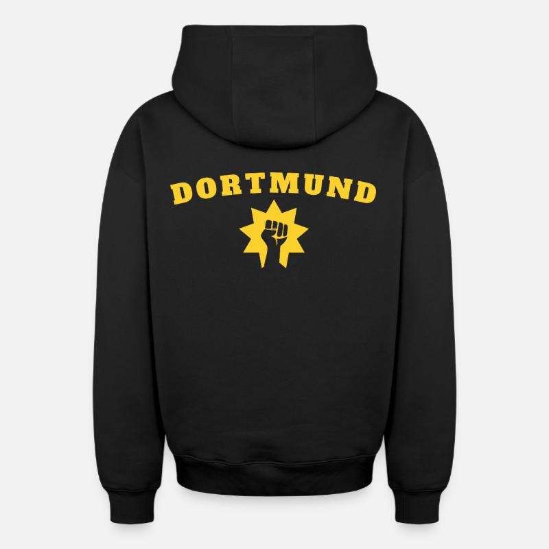 Dortmund - Sweat à capuche unisexe zippé oversize épais SPREAD - noir