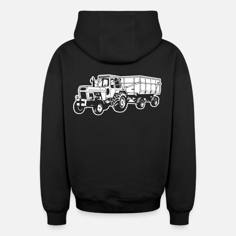 ZT300 avec HW80 (Image différente) - Sweat à capuche unisexe zippé oversize épais SPREAD - noir