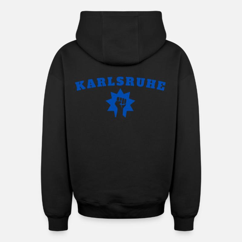Karlsruhe - Sweat à capuche unisexe zippé oversize épais SPREAD - noir