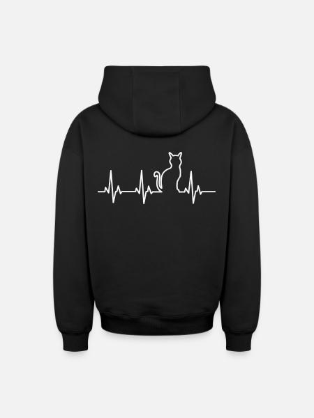 Music for cats - Oversized Heavyweight Unisex Zip Hoodie - black