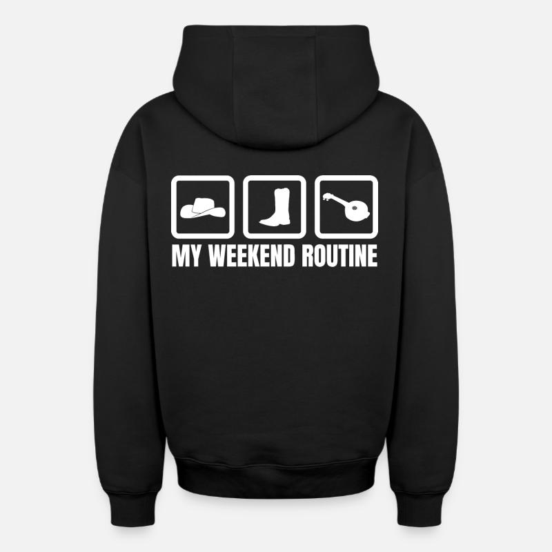 Banjo Wochenendroutine - Oversized Heavyweight Unisex Zip Hoodie - Schwarz