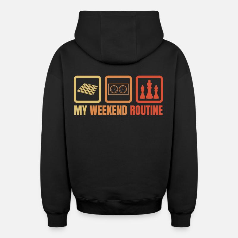 Week-end d’échecs - Sweat à capuche unisexe zippé oversize épais SPREAD - noir