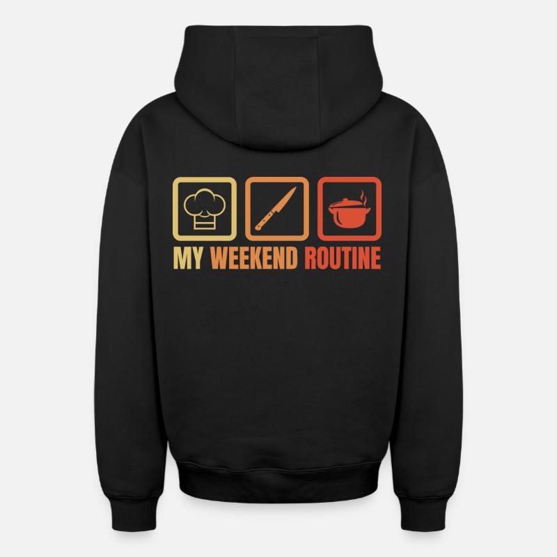 Cuisine du week-end - Sweat à capuche unisexe zippé oversize épais SPREAD - noir