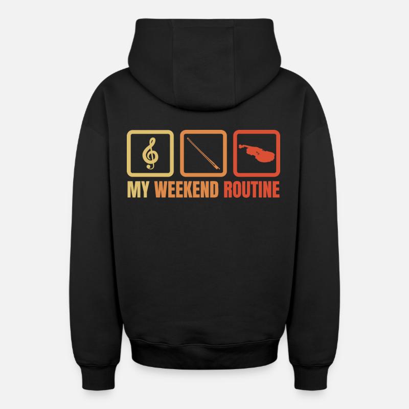 Week-end des violonistes - Sweat à capuche unisexe zippé oversize épais SPREAD - noir