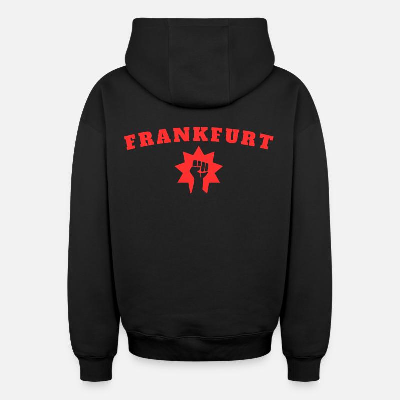 Francfort - Sweat à capuche unisexe zippé oversize épais SPREAD - noir