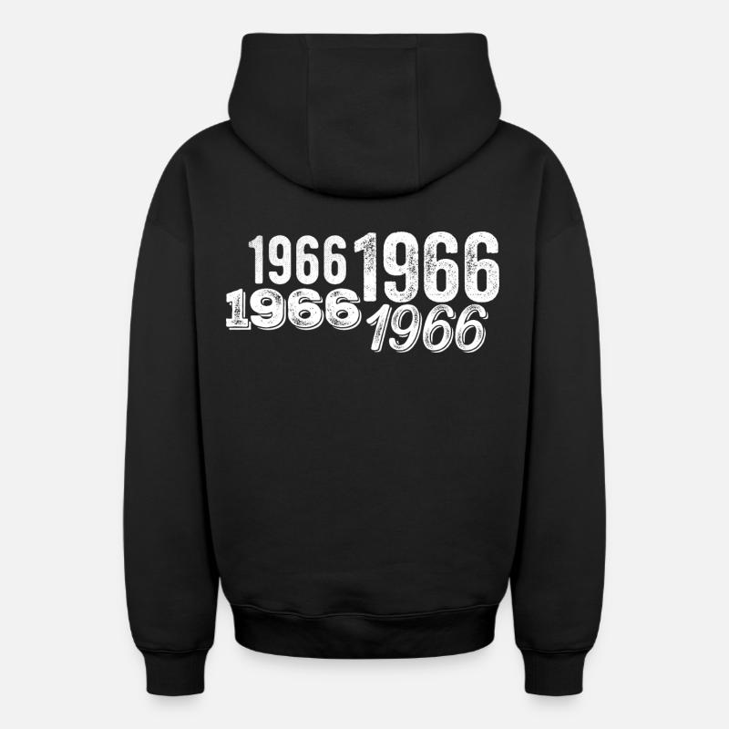1966 - Sweat à capuche unisexe zippé oversize épais SPREAD - noir