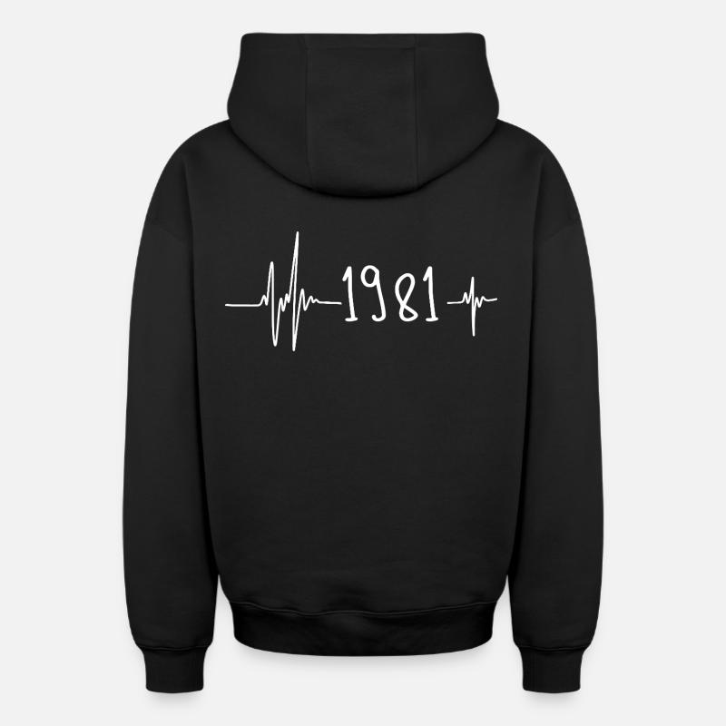 1981 - Sweat à capuche unisexe zippé oversize épais SPREAD - noir