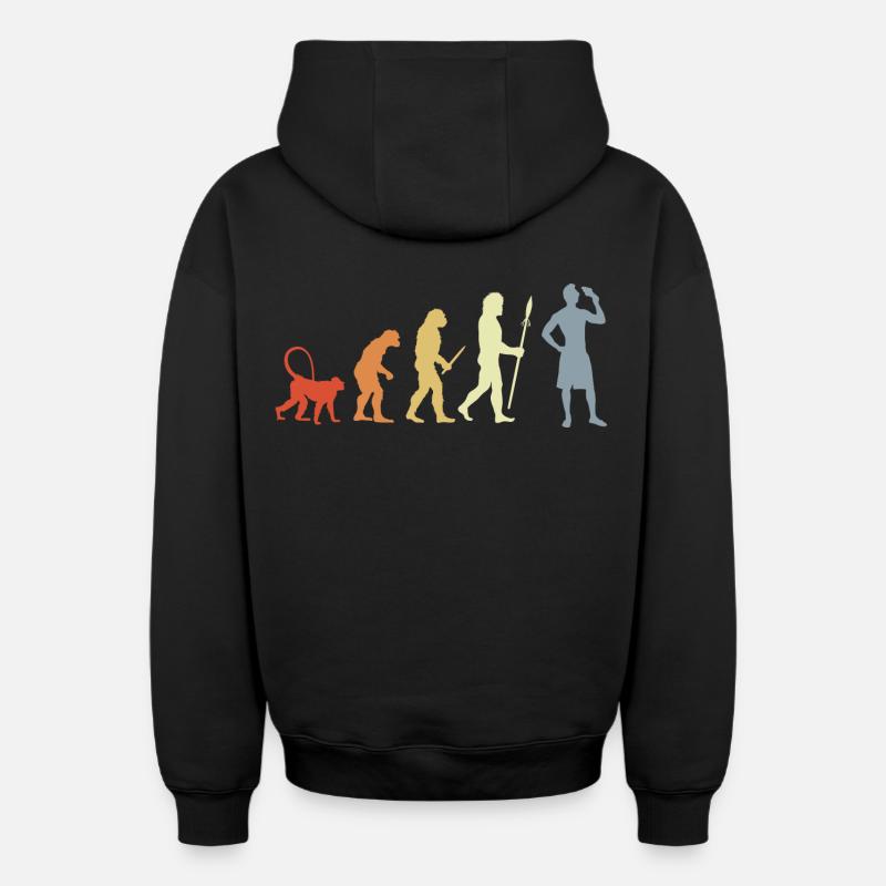 Evolution Eiscreme Liebhaber - Oversized Heavyweight Unisex Zip Hoodie - Schwarz