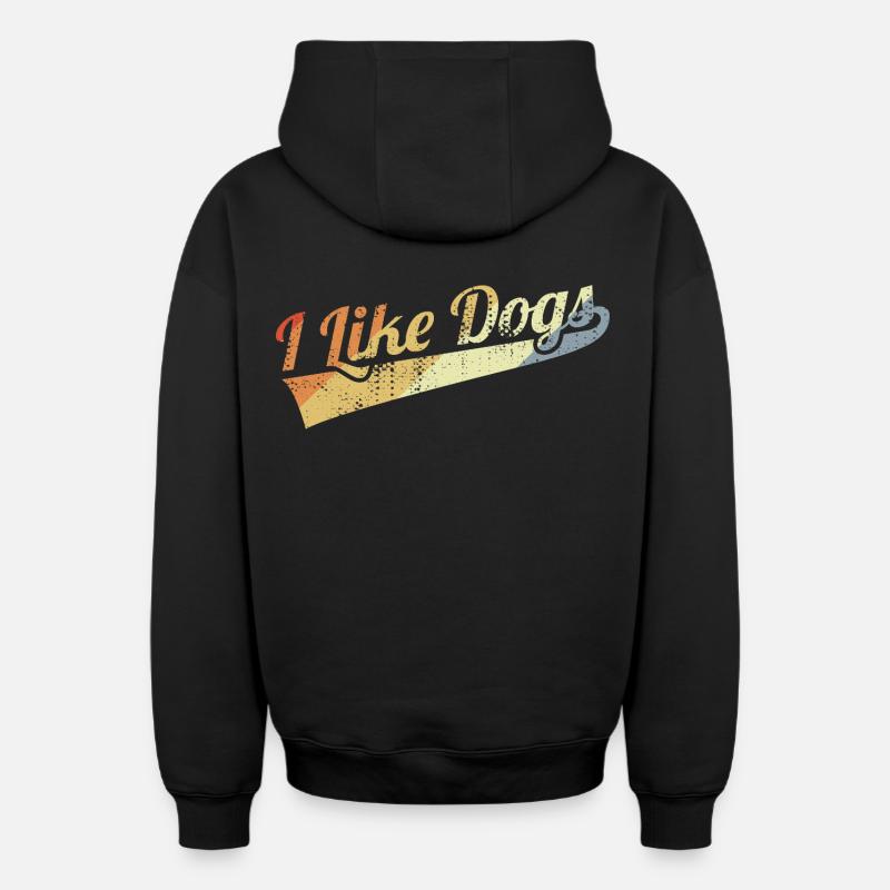 L’amour des chiens - Sweat à capuche unisexe zippé oversize épais SPREAD - noir