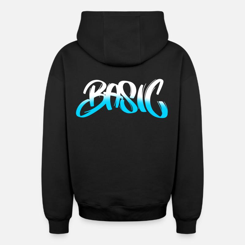 BASIC Graffiti Gradient - Oversized Heavyweight Unisex Zip Hoodie - Schwarz