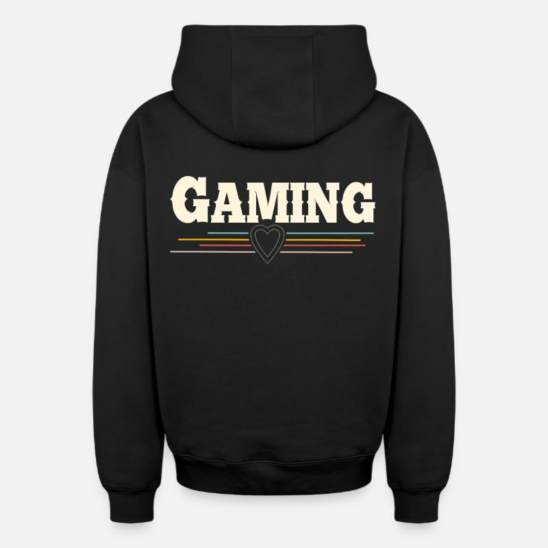 Jeu - Sweat à capuche unisexe zippé oversize épais SPREAD - noir