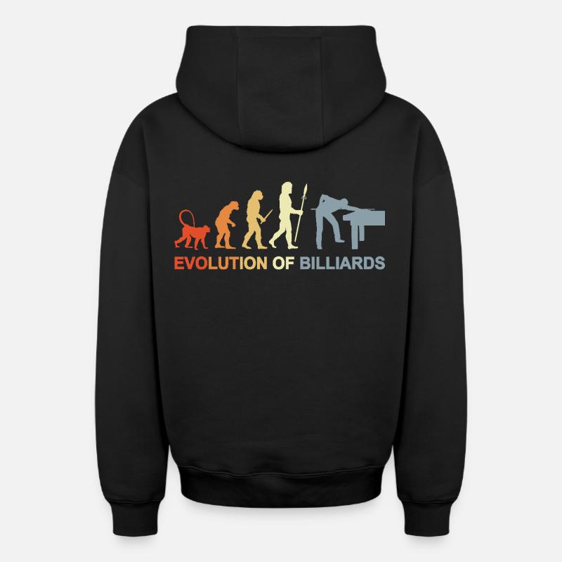 Pool Billiards Evolution - Oversized Heavyweight Unisex Zip Hoodie - black
