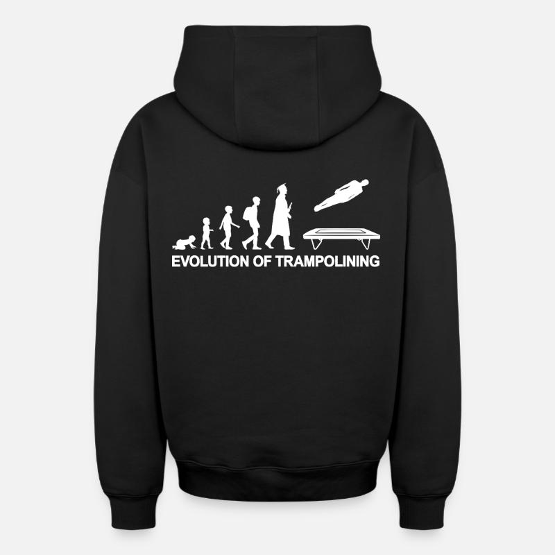Evolution Trampolinist - Oversized Heavyweight Unisex Zip Hoodie - Schwarz