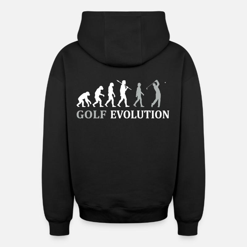 Golf Evolution – Das perfekte Golfer Geschenk - Oversized Heavyweight Unisex Zip Hoodie - Schwarz