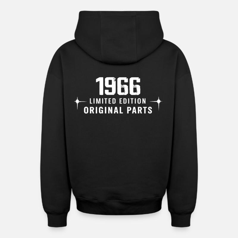 Millésime 1966 - Sweat à capuche unisexe zippé oversize épais SPREAD - noir