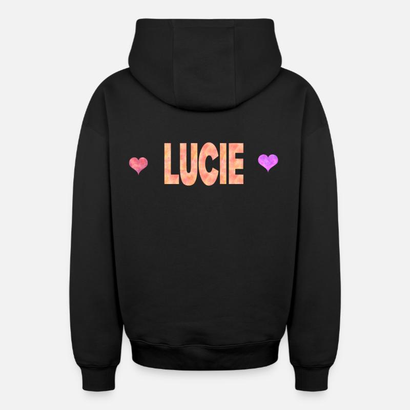 Lucie - Sweat à capuche unisexe zippé oversize épais SPREAD - noir