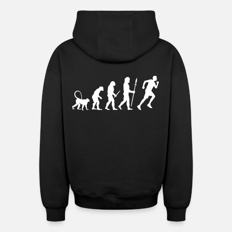 Jogger Evolution - Oversized Heavyweight Unisex Zip Hoodie - Schwarz