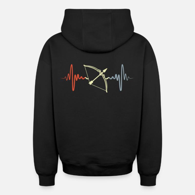 Battement de cœur de l’arc - Sweat à capuche unisexe zippé oversize épais SPREAD - noir