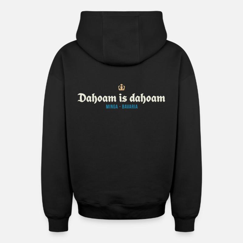 Dahoam est dahoam - Sweat à capuche unisexe zippé oversize épais SPREAD - noir