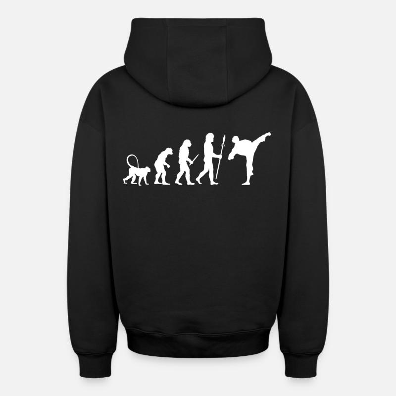Karate Evolution - Oversized Heavyweight Unisex Zip Hoodie - Schwarz