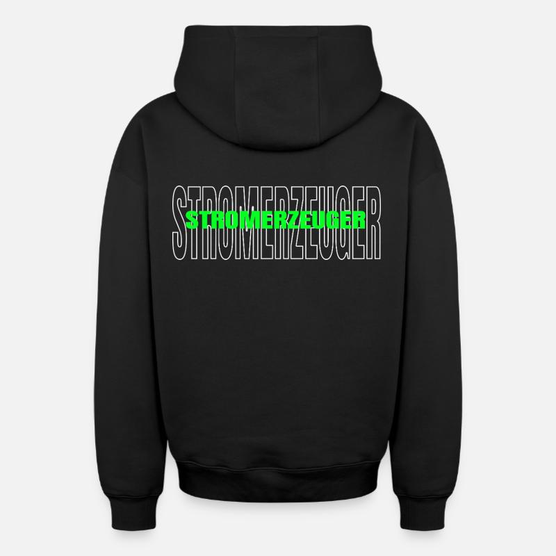 Production d’énergie durable - Sweat à capuche unisexe zippé oversize épais SPREAD - noir