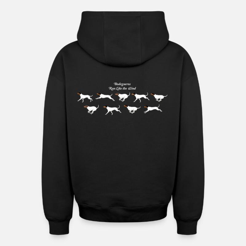 Les Bodegueros courent comme le vent - Sweat à capuche unisexe zippé oversize épais SPREAD - noir