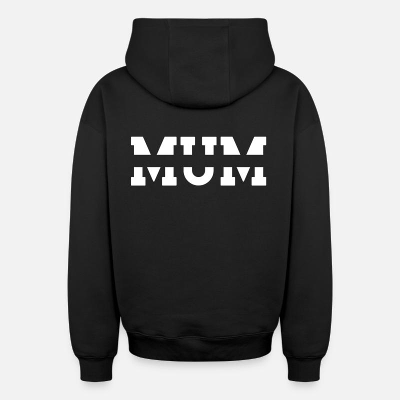 Maman. MAMAN - Sweat à capuche unisexe zippé oversize épais SPREAD - noir