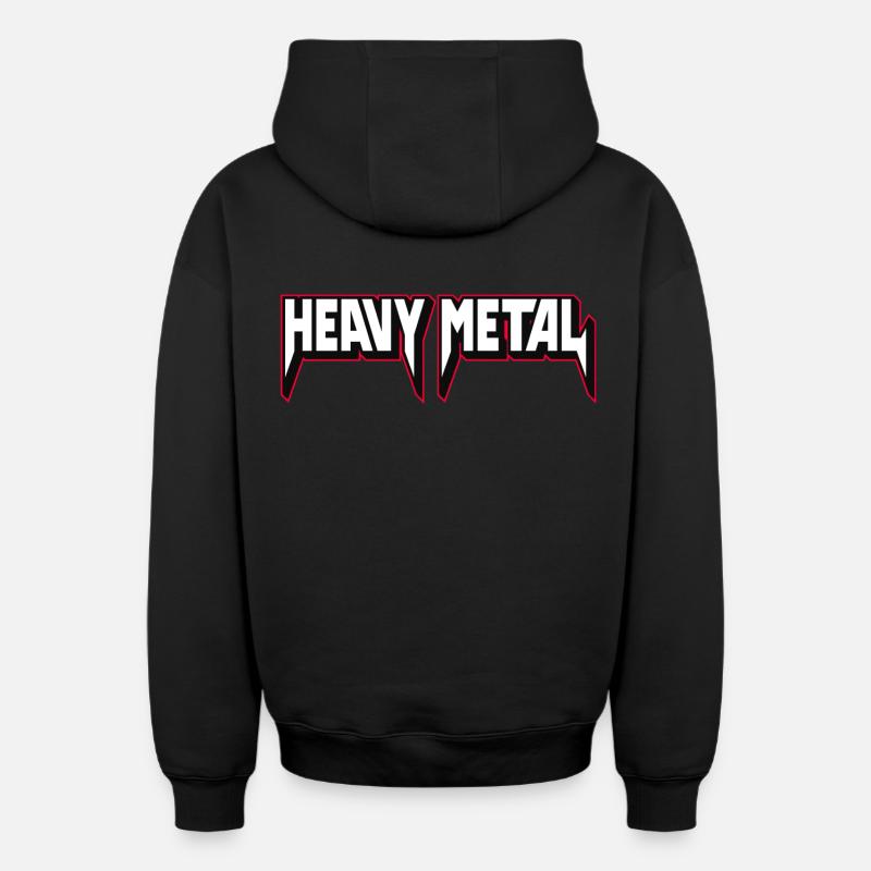 Heavy Metal 3D Logo - Sweat à capuche unisexe zippé oversize épais SPREAD - noir