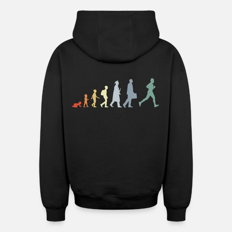 Runner Evolution - Oversized Heavyweight Unisex Zip Hoodie - black