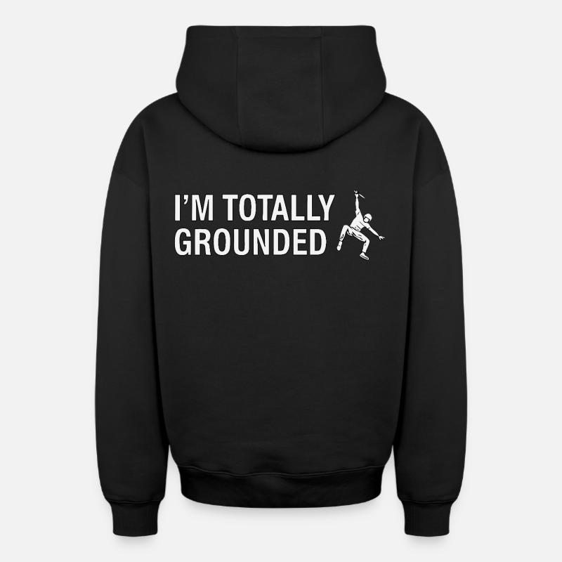 Totally Grounded Klettern - Oversized Heavyweight Unisex Zip Hoodie - Schwarz