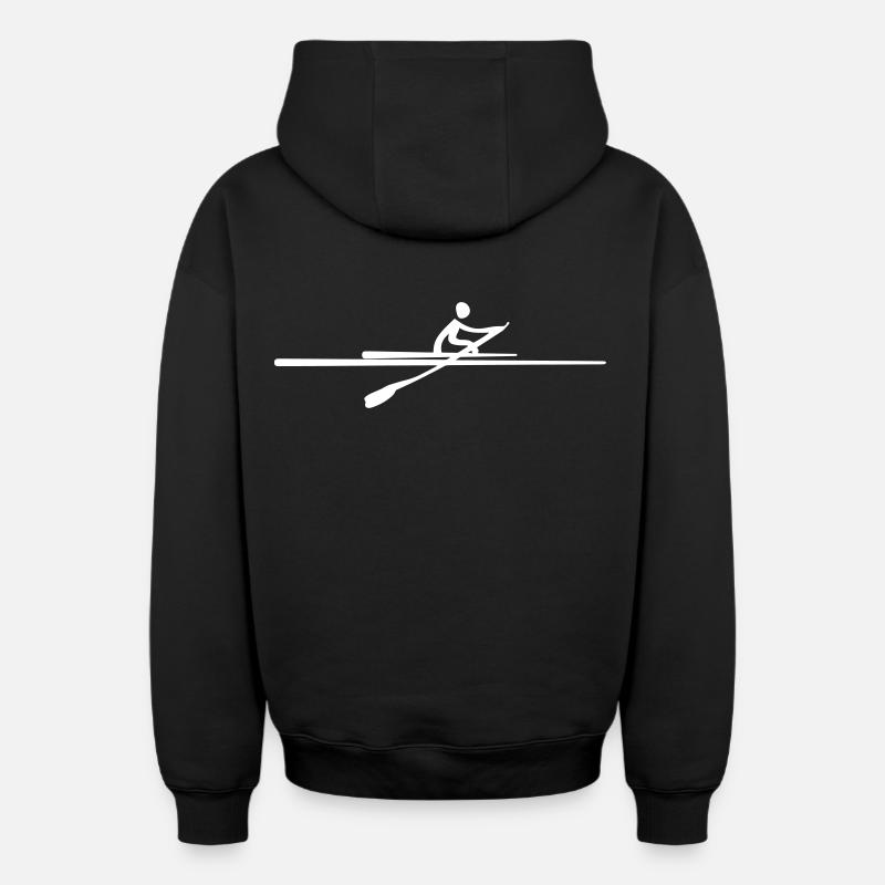 Un rameur - Sweat à capuche unisexe zippé oversize épais SPREAD - noir