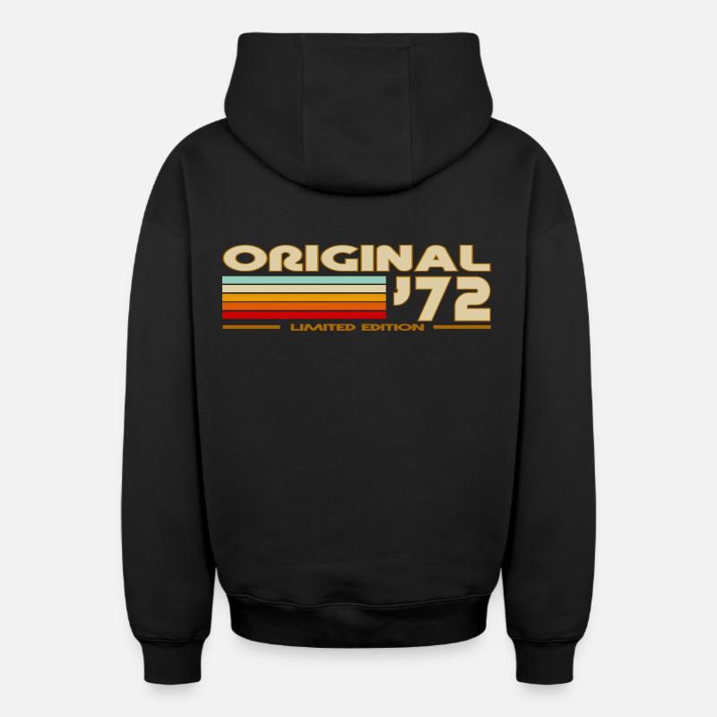 1972 - Sweat à capuche unisexe zippé oversize épais SPREAD - noir